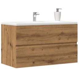 Berkfield Home Sink Cabinet Artisian Oak 90x38.5x45 cm Engineered Wood in Brown - thumbnail 1