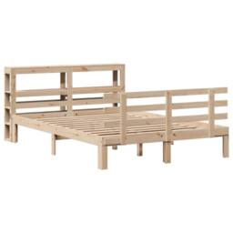Berkfield Home Bed Frame with Headboard without Mattress 160x200 cm in Light Brown - thumbnail 3