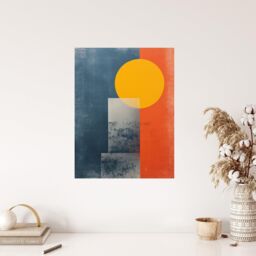 "Wee Blue Coo Wall Art Print Mustard On Steel Abstract Textured Style Living Room - Size: W18"" x H24""" - thumbnail 4