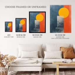 "Wee Blue Coo Wall Art Print Mustard On Steel Abstract Textured Style Living Room - Size: W18"" x H24""" - thumbnail 3