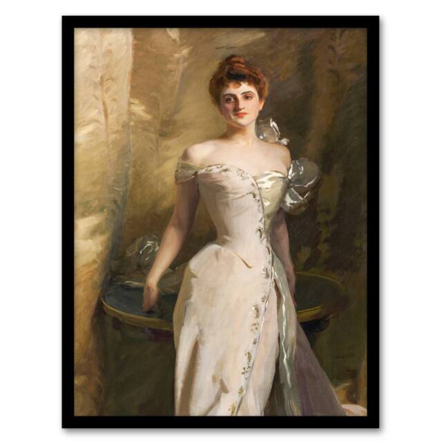 Artery8 John Singer Sargent Framed Wall Art Print Lisa Colt Curtis Portrait in Brown - Size: A4 - image 1