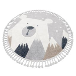 RugsX Yoyo Rug in Grey - Size: 160 cm diameter - thumbnail 1