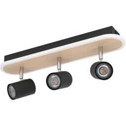 Loops Stylish Black & Brown Triple Ceiling Spotlight for Indoor Space - thumbnail 4