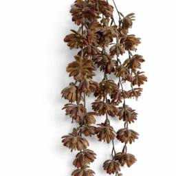 Leaf Pack of 6 x 70cm Artificial Trailing Sedum Succulent Plant Dusty Brown in Dark Brown - Size: 6 x 70 cm - thumbnail 6