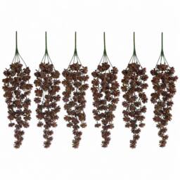 Leaf Pack of 6 x 70cm Artificial Trailing Sedum Succulent Plant Dusty Brown in Dark Brown - Size: 6 x 70 cm - thumbnail 1