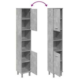 Berkfield Home Bathroom Cabinet Concrete Grey 30x30x179 cm Engineered Wood - Size: 30 x 30 x 179 cm - thumbnail 8