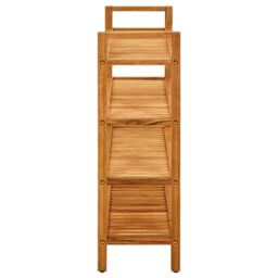 Berkfield Home Shoe Rack with 4 Shelves 100x27x80 cm Solid Oak Wood in Brown - Size: 100 x 27 x 80 cm - thumbnail 3
