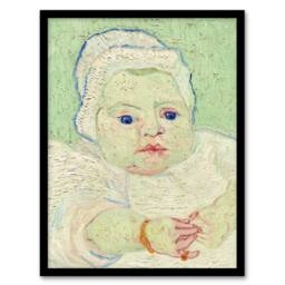 Artery8 Roulins Baby Portrait Van Gogh Vintage Framed Wall Art Print in Green - Size: A4 - thumbnail 1