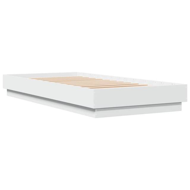 Berkfield Home Durable Bed Frame without Mattress with LED Lights White 100x200 cm - image 1