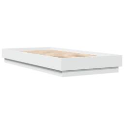 Berkfield Home Durable Bed Frame without Mattress with LED Lights White 100x200 cm - thumbnail 1