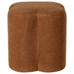 Wyld and Coco Clover-Shaped Bouclé Pouffe Golden Brown - thumbnail 5