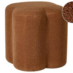 Wyld and Coco Clover-Shaped Bouclé Pouffe Golden Brown - thumbnail 2