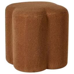 Wyld and Coco Clover-Shaped Bouclé Pouffe Golden Brown - thumbnail 3