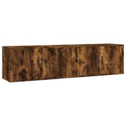Berkfield Home Classic Wall-mounted TV Cabinets 2 pcs Smoked Oak 80x34.5x40 cm in Brown - thumbnail 3