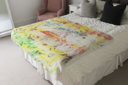 Benjamin Tate Design Flower Burst Blanket in Natural - Size: 120 cm x 150 cm - thumbnail 3