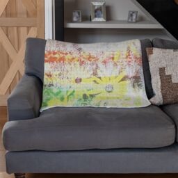 Benjamin Tate Design Flower Burst Blanket in Natural - Size: 120 cm x 150 cm - thumbnail 2