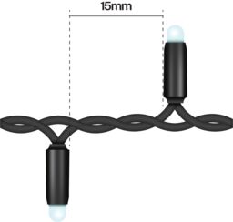 Xmas Haus Cluster Lights Black Rubber IP65 Copper Gold 10M - thumbnail 3