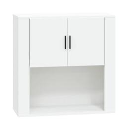 Berkfield Home Wall Cabinet White 80x33x80 cm Engineered Wood - Size: 80 x 33 x 80 cm - thumbnail 1