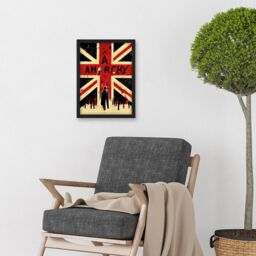 Artery8 Anarchy Union Jack Stencil Rebel Graffiti Punk UK Artwork Framed Wall Art Print A4 in Black - thumbnail 2