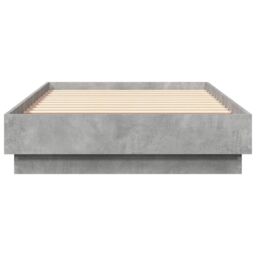 Berkfield Home Bed Frame without Mattress with LED Lights Concrete Grey 75x190 cm Small Single - thumbnail 6