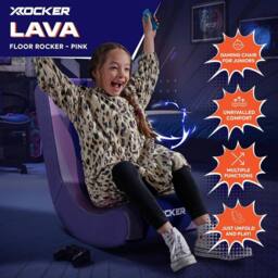 X Rocker Video Rocker Gaming Chair for Kids in Pink - thumbnail 2