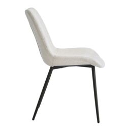 Nordlys Set of 2 Scandinavian Dining Chairs with Black Metal Legs in Beige - thumbnail 4
