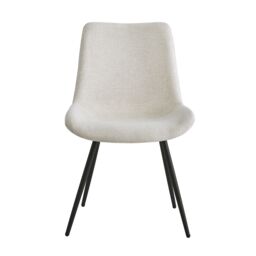 Nordlys Set of 2 Scandinavian Dining Chairs with Black Metal Legs in Beige - thumbnail 7