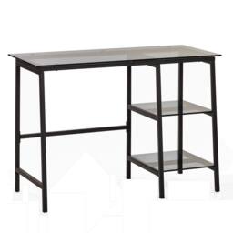 Cheshire Signature Halston Desk in Smoked Glass & Black