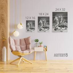 "Artery8 George Bellows Counted Out First Stone Boxing Canvas Wall Art Print in Grey - Size: W12"" x H16""" - thumbnail 4