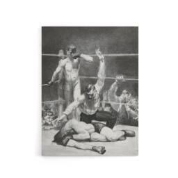 "Artery8 George Bellows Counted Out First Stone Boxing Canvas Wall Art Print in Grey - Size: W12"" x H16""" - thumbnail 1
