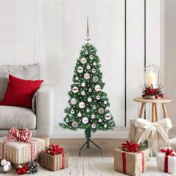 Berkfield Home Corner Artificial Christmas Tree Green 120 cm PVC & Metal - thumbnail 1