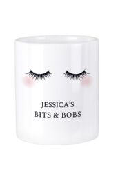 Personalised Memento Company Women's Eyelashes Ceramic Storage Pot in White