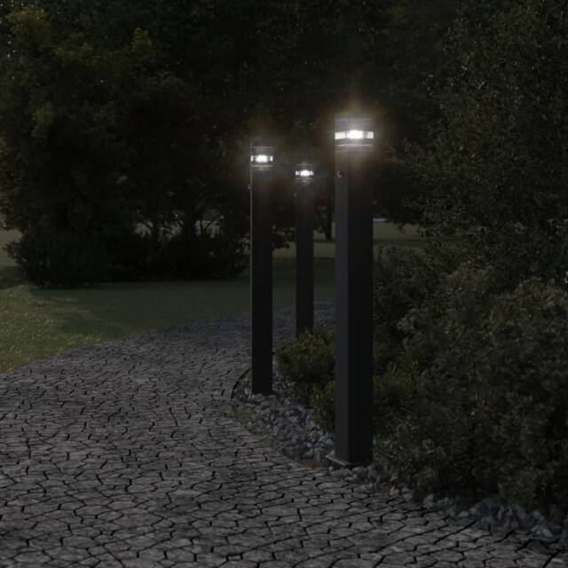 Berkfield Home Outdoor Floor Lamp with Sensor Black 110 cm Aluminium - image 1