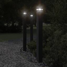 Berkfield Home Outdoor Floor Lamp with Sensor Black 110 cm Aluminium - thumbnail 2