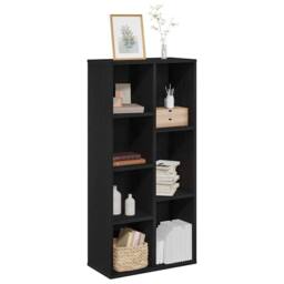 Berkfield Home Modern Bookcase Black Oak 50x25x105 cm Engineered Wood - Size: 50 x 25 x 105 cm - thumbnail 1