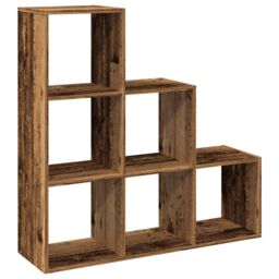 Berkfield Home Room Divider Bookcase¬†3-Tier¬†Old Wood 99x29x99 cm Engineered Wood in Brown - Size: 99 x 29 x 99 cm - thumbnail 2