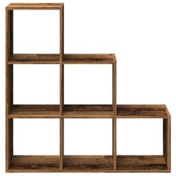 Berkfield Home Room Divider Bookcase¬†3-Tier¬†Old Wood 99x29x99 cm Engineered Wood in Brown - Size: 99 x 29 x 99 cm - thumbnail 5