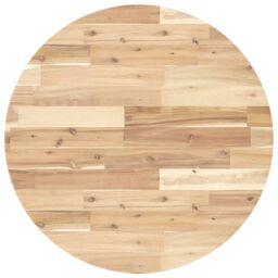 Berkfield Home Table Top Round √ò70x4 cm Solid Wood Acacia in Brown - Size: 70x4 cm - thumbnail 2