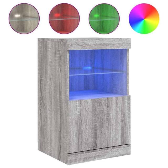 Berkfield Home Sideboard with LED Lights Grey Sonoma 41x37x67 cm - Size: 41 x 37 x 67 cm - image 1