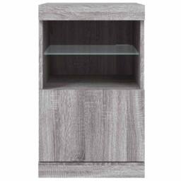 Berkfield Home Sideboard with LED Lights Grey Sonoma 41x37x67 cm - Size: 41 x 37 x 67 cm - thumbnail 6