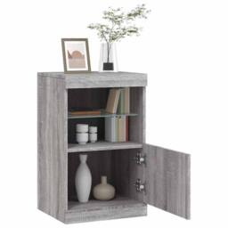 Berkfield Home Sideboard with LED Lights Grey Sonoma 41x37x67 cm - Size: 41 x 37 x 67 cm - thumbnail 5