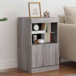 Berkfield Home Sideboard with LED Lights Grey Sonoma 41x37x67 cm - Size: 41 x 37 x 67 cm - thumbnail 2