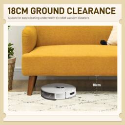 STILVORA 2 Seater Sofa with Wood Legs Yellow - thumbnail 8