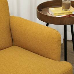 STILVORA 2 Seater Sofa with Wood Legs Yellow - thumbnail 9