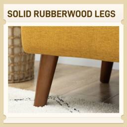 STILVORA 2 Seater Sofa with Wood Legs Yellow - thumbnail 7