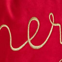 Samuel Alexander 49cm Red Merry Christmas Cushion with Gold Lettering & Trim - thumbnail 4