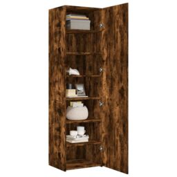 Berkfield Home Highboard Smoked Oak 50x42.5x185 cm Engineered Wood in Brown - thumbnail 3