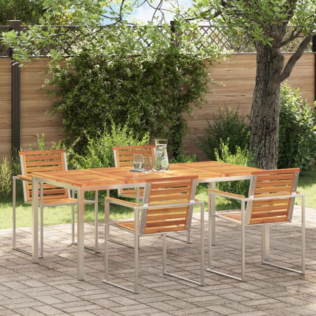 Berkfield Home Outdoor Dining Table 180x90x75 cm Solid Wood Acacia in Brown - Size: 180 x 90 x 75 cm - image 1