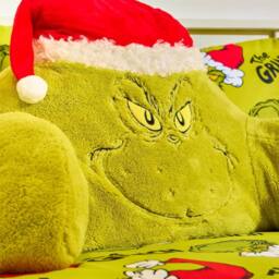 OHS Xmas Grinch Cuddle Cushion Reading Pillow in Green - thumbnail 2