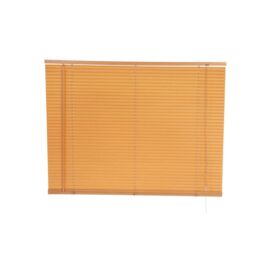 Oypla PVC Teak Wood Grain Effect Venetian Window Blinds with Fixings in Light Brown - Size: 120 cm